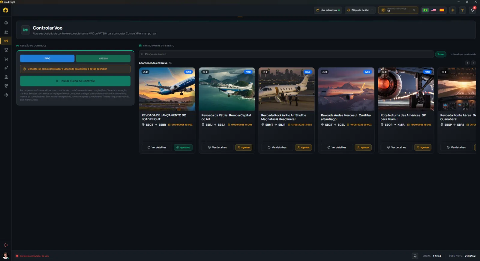 Modo Controlador ATC do Load Flight