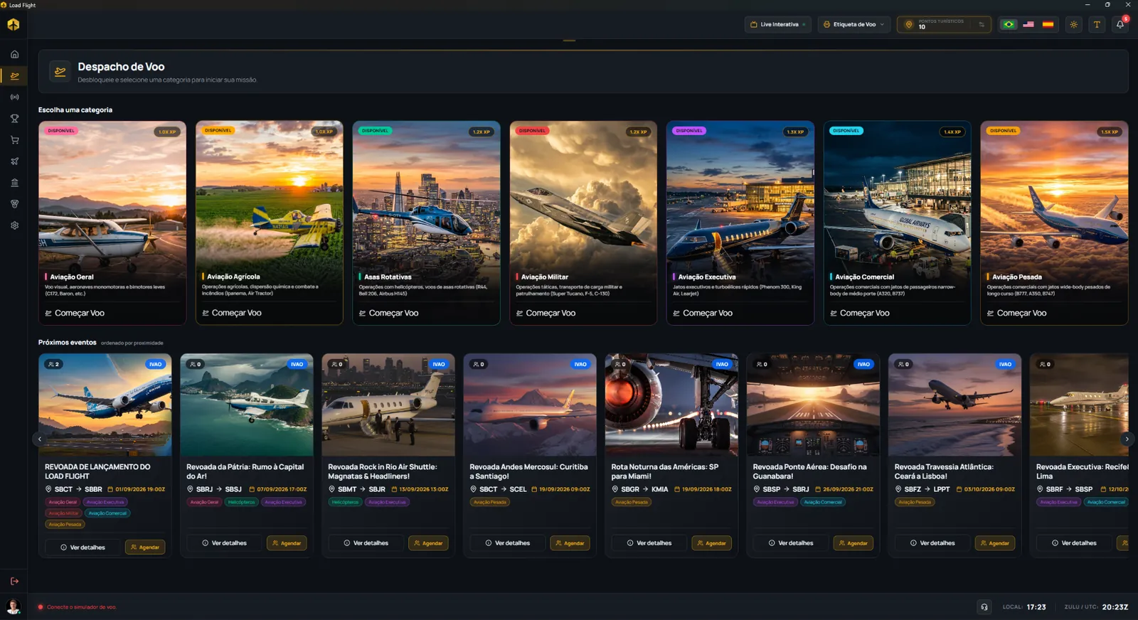 Categorias e Despacho de Voo do Load Flight